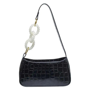 Crocodile Pattern Underarm Tote Bag Leather Shoulder Handbag