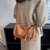 Vintage Leather Crossbody Bag Wide Belt Handbag