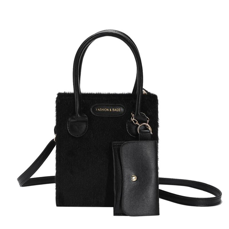 Plush Shoulder Crossbody Bag Ladies Handbag Small Square Bag