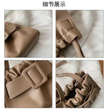 Belt Women Totes PU Leather Small Crossbody Shoulder Bags Winter Handbags