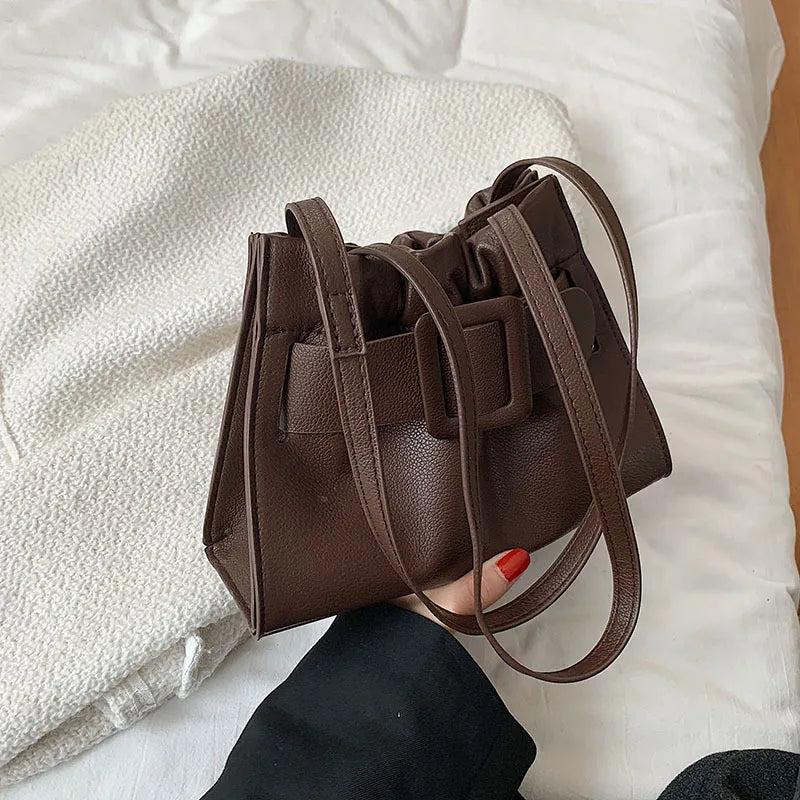 Belt Women Totes PU Leather Small Crossbody Shoulder Bags Winter Handbags