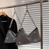 Diamonds Women Shoulder Bag Silver Evening Clutch Handbags