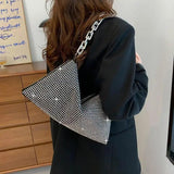 Diamonds Women Shoulder Bag Silver Evening Clutch Handbags