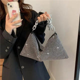 Diamonds Women Shoulder Bag Silver Evening Clutch Handbags