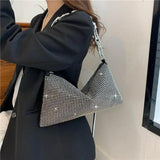 Diamonds Women Shoulder Bag Silver Evening Clutch Handbags