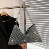 Diamonds Women Shoulder Bag Silver Evening Clutch Handbags