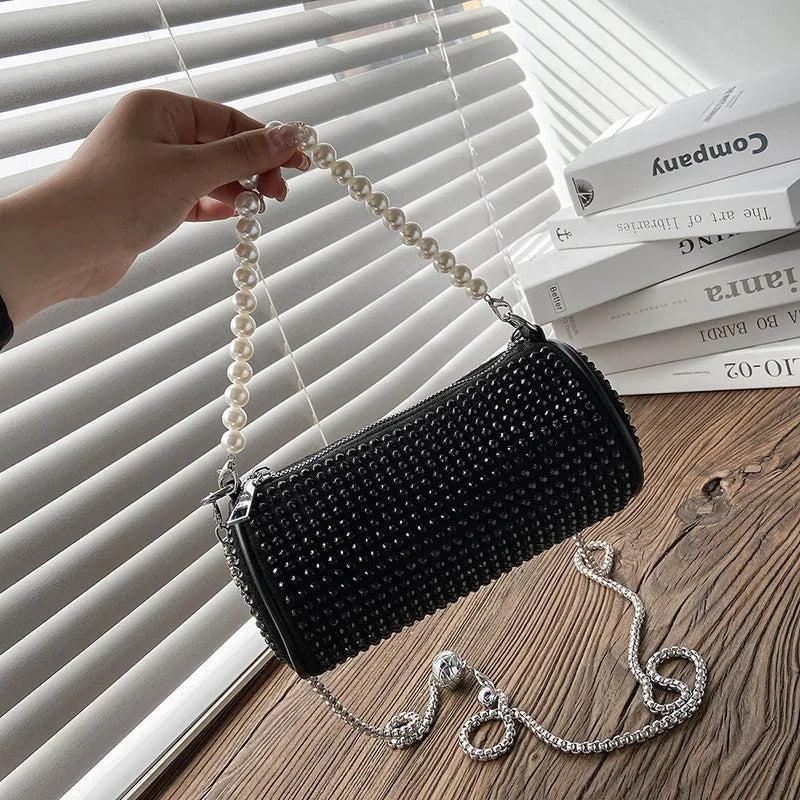Diamond Beaded Underarm Shoulder Bag for Women