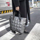 Nylon Cotton Soft Women Handbag Totes Warm Winter Female Large Capacity Crossbod