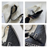 Women's Small Shoulder Bag Chain PU Leather Handbag