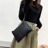 Punk Rivets Clutch Shoulder Bag Large Capacity Handbag Women's Purse