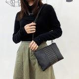 Punk Rivets Clutch Shoulder Bag Large Capacity Handbag Women's Purse