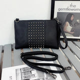 Punk Rivets Clutch Shoulder Bag Large Capacity Handbag Women's Purse