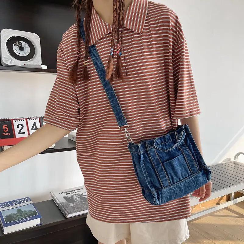 Denim Canvas Crossbody Women Bag Leisure Handbag Tote Shoulder Bag