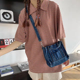 Denim Canvas Crossbody Women Bag Leisure Handbag Tote Shoulder Bag