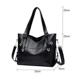 Buylor Women Handbag PU Leather Shoulder Bag Large Capacity Retro Messenger Bag