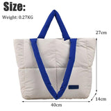 Large Winter Tote Handbag Women Shoulder Bag Down Cotton Shopping Purse