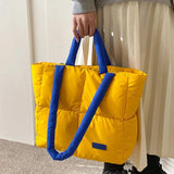 Large Winter Tote Handbag Women Shoulder Bag Down Cotton Shopping Purse