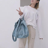 Denim Shoulder Bag for Women Casual Large Capacity Handbag