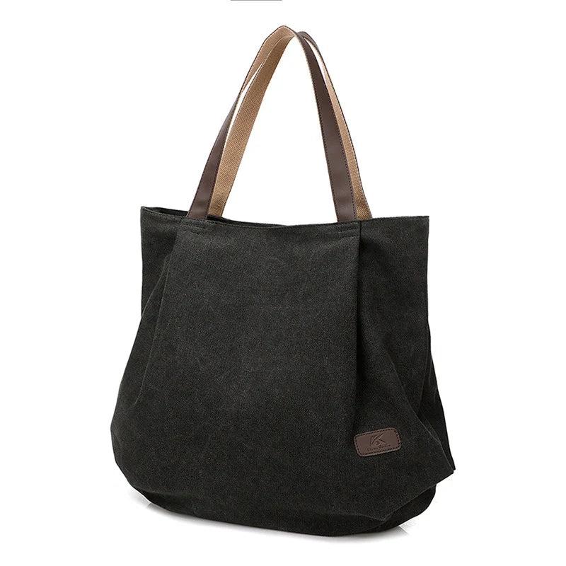 Women Canvas Casual Tote Shoulder Bags Ladies Zipper Handbags