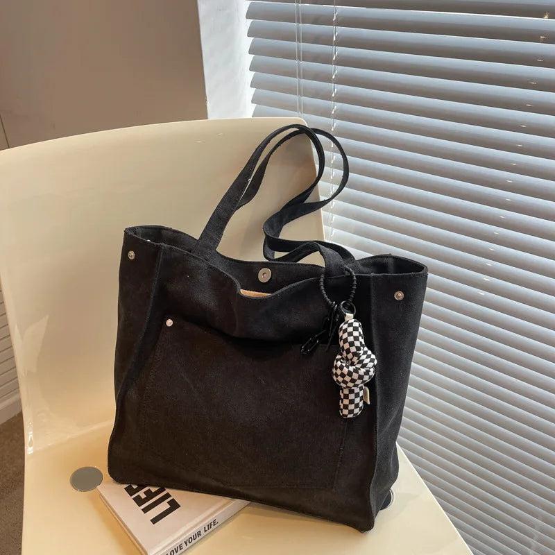 Canvas Tote Shoulder Bag Large Capacity Handbag for Women