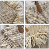 Women's Braided Tassel Shoulder Bag for Summer Travel