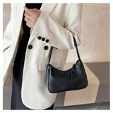 Solid Women Small Square Underarm Bag Lady Female Handbags