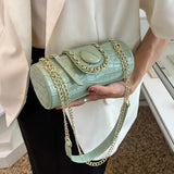Barrel Shape Summer Handbag PU Leather Women's Shoulder Bag