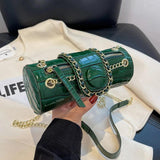 Barrel Shape Summer Handbag PU Leather Women's Shoulder Bag
