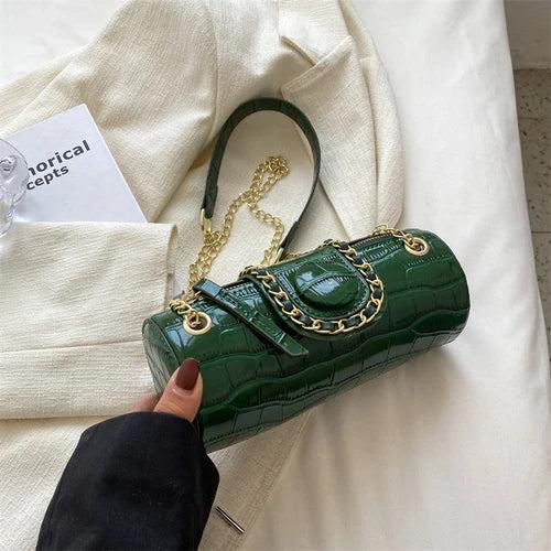 Barrel Shape Summer Handbag PU Leather Women's Shoulder Bag