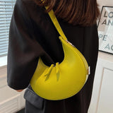 Summer Half Moon Handbag PU Leather Shoulder Bag