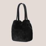 Soft Plush Women Handbags Female Japanese Bucket Bag Plush Crossbody bag