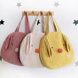 Girl Ellipse Corduroy Tote Bags Zipper Female Soft Shoulder Bag Cotton Hemp