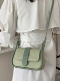 Contrast Bag Women Underarm Shoulder Crossbody Handbag Pu Leather