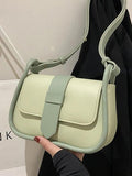 Contrast Bag Women Underarm Shoulder Crossbody Handbag Pu Leather