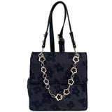 Retro Floral Shoulder Bag Leather Crossbody Tote for Women