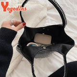 Diamond Bucket Bag Women Large Shoulder Handbag Casual Tote Armpit Bags