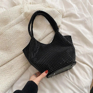 Diamond Bucket Bag Women Large Shoulder Handbag Casual Tote Armpit Bags