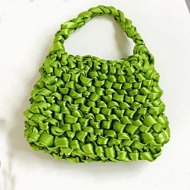 Hand Woven Bag Silk Scarf Bag Totes