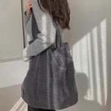Stylish Corduroy Shoulder Bag for Women with Large Capacity