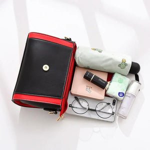 Contrast Shoulder Bag Women PU Leather Crossbody Bag