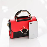 Contrast Shoulder Bag Women PU Leather Crossbody Bag