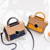Contrast Shoulder Bag Women PU Leather Crossbody Bag