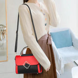 Contrast Shoulder Bag Women PU Leather Crossbody Bag