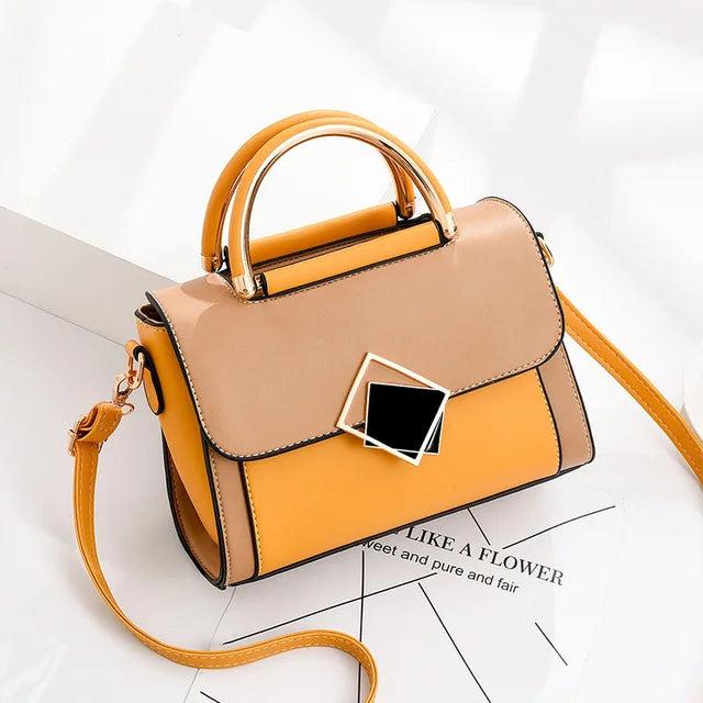 Contrast Shoulder Bag Women PU Leather Crossbody Bag