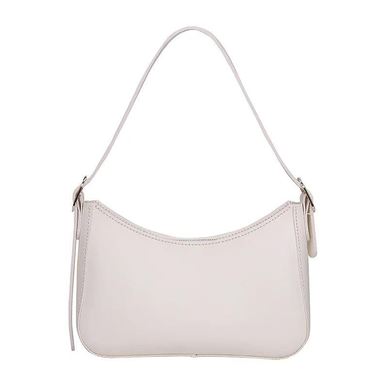 Women's DIY Handbags Retro Solid PU Leather Shoulder Underarm Bag