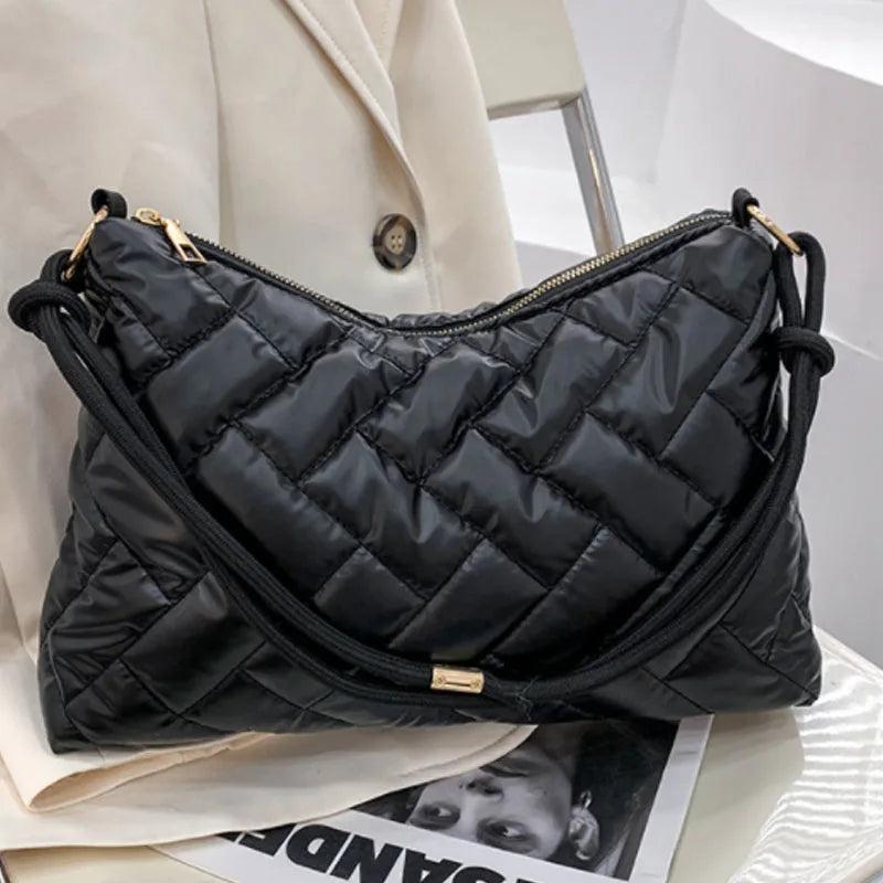 Trending Quilted Women Handbags High Capacity Nylon