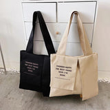 Canvas Casual Solid Tote Shoulder Bag for Women Large Capacity Handbag