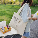 Canvas Casual Solid Tote Shoulder Bag for Women Large Capacity Handbag