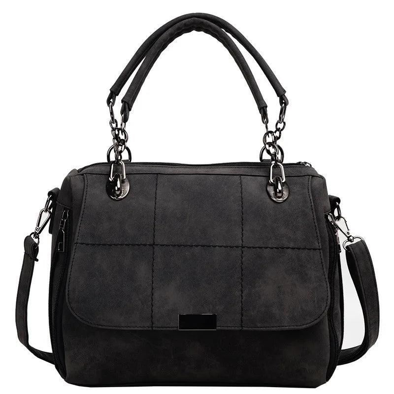 Large Capacity Ladies Frosted Retro Handbag Women's Shoulder Crossbody Bag