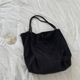 Corduroy Single Shoulder Bag Large Tote Shopping Bag